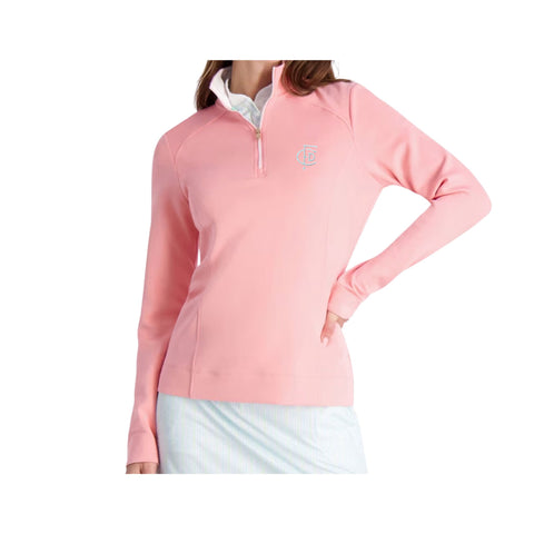 Ladies 1/4 Zip Wells Pullover with FCD Monogram
