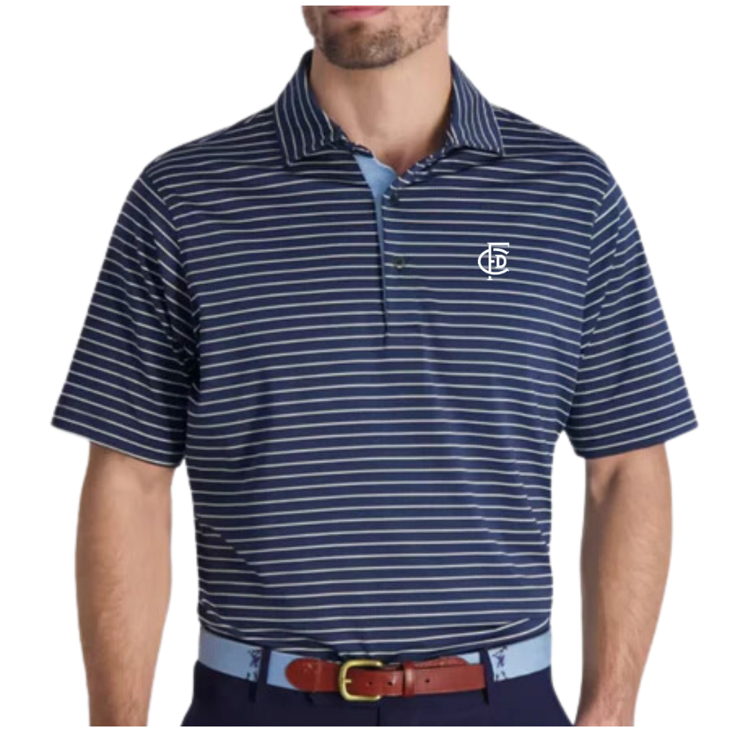 Men's Michael Stripe Polo with Monogram