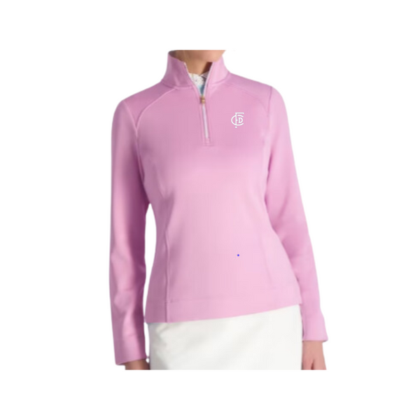 Ladies 1/4 Zip Wells Pullover with FCD Monogram