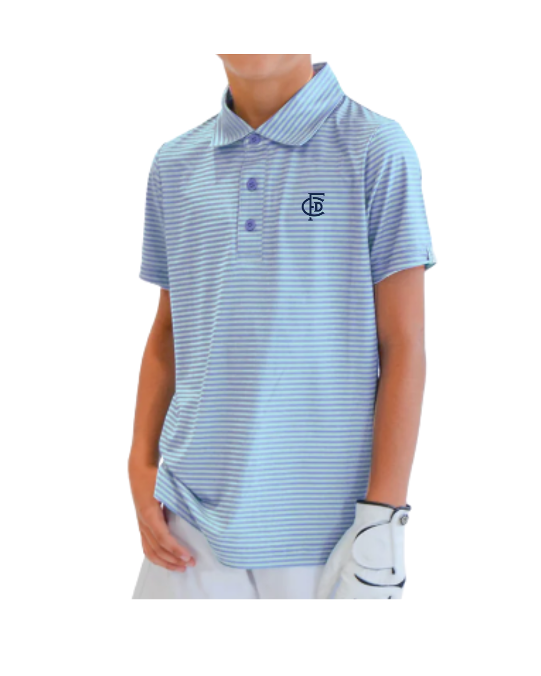 Youth Blakely Stripe Polo with Monogram