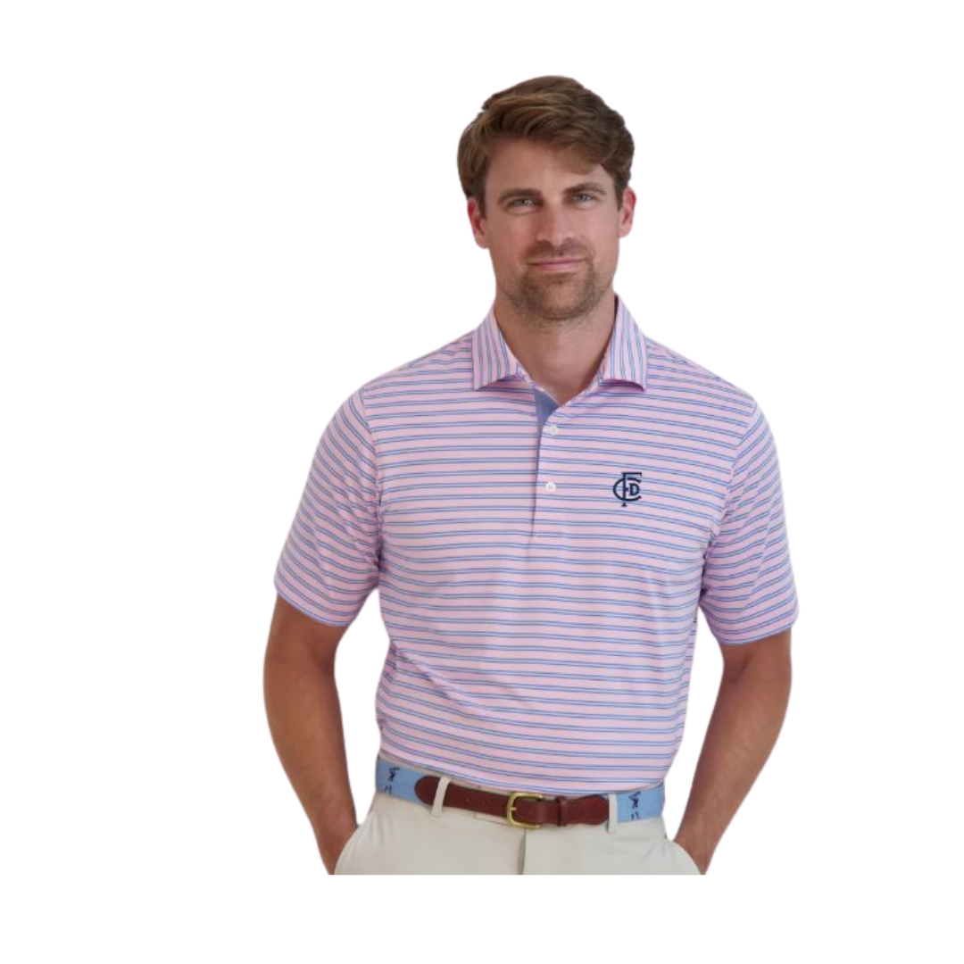 Men's Harbour Stripe Polo Shirt with Monogram