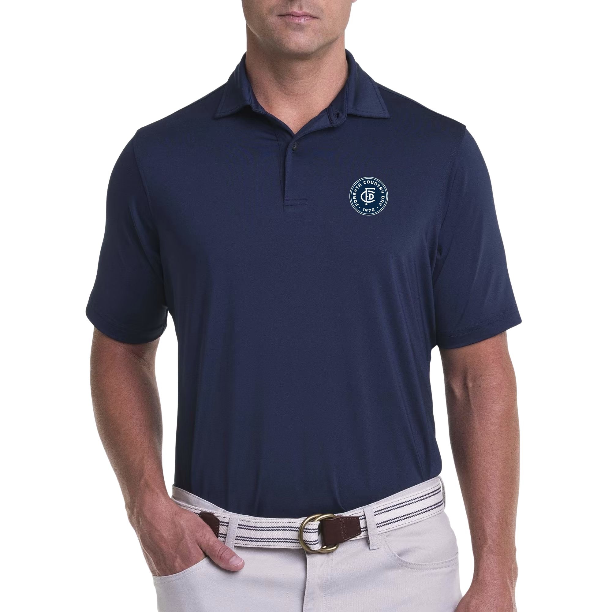 Men's Solid Polo Shirt with FCDS Badge