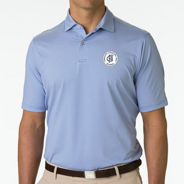 Men's Mini Stripe Polo Shirt with FCDS Monogram/Badge