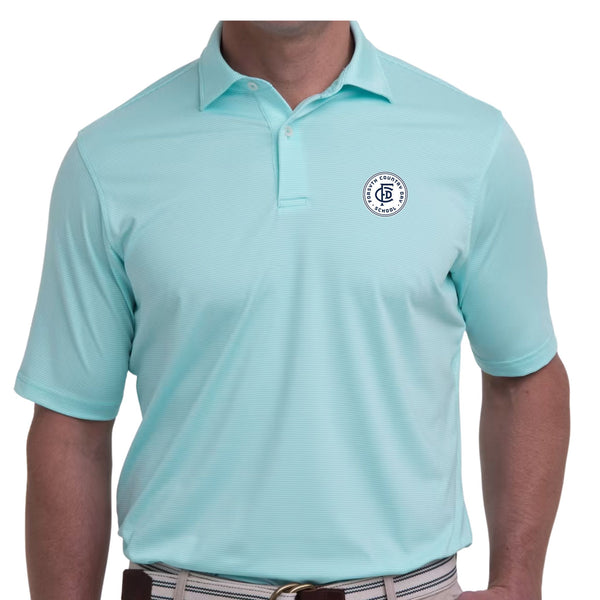 Men's Mini Stripe Polo Shirt with FCDS Monogram/Badge