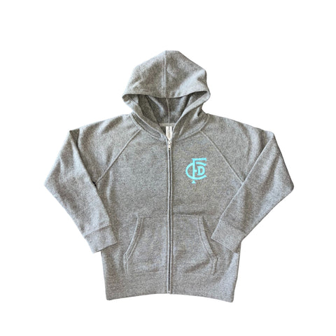 Youth Full Zip Hoodie with FCD Monogram & Badge on Back